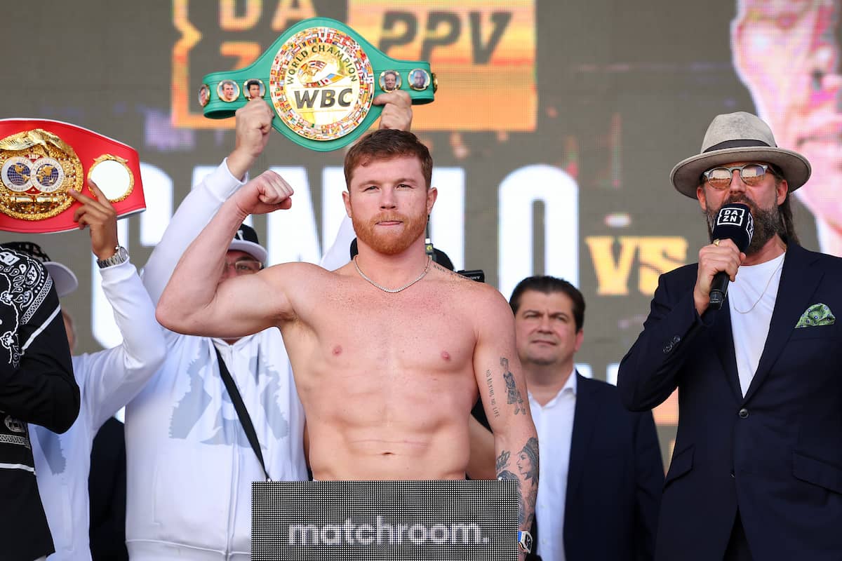 Canelo Alvarez vs John Ryder weigh-in results