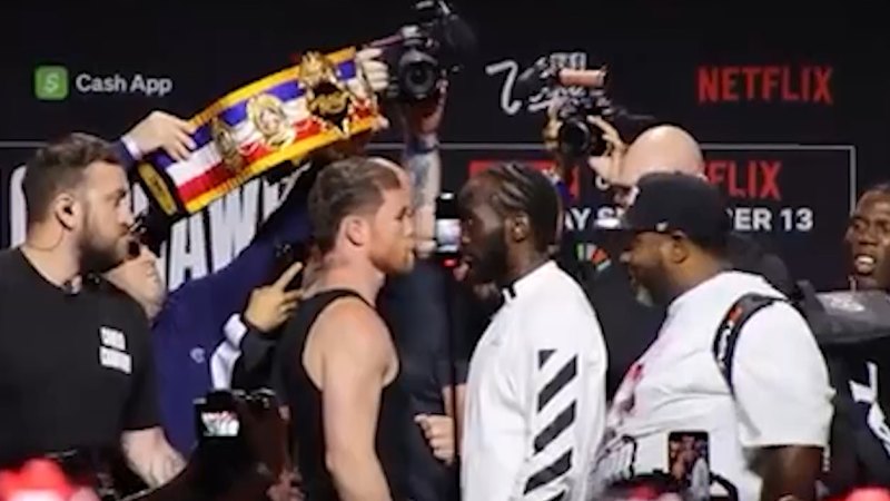 Canelo and Crawford face off ahead of super-fight